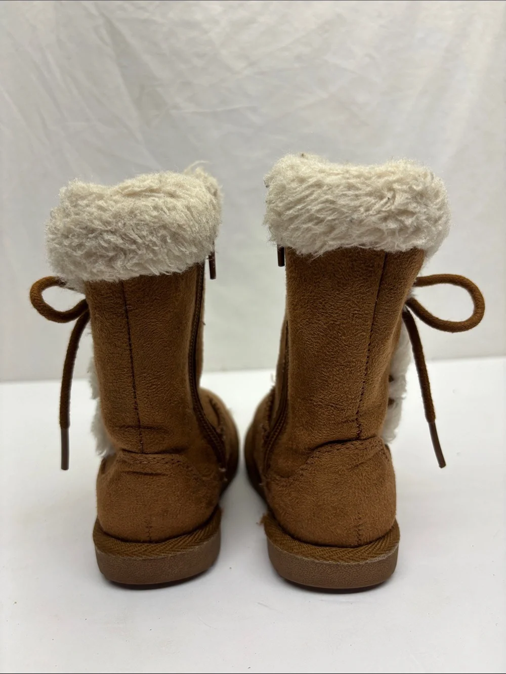 Falls creek Kids Faux-Suede Winter Boots with Plush Cuff, SZ 5 baby, box 73